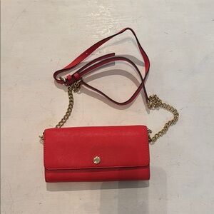 Red Leather Crossbody wallet/Bag
